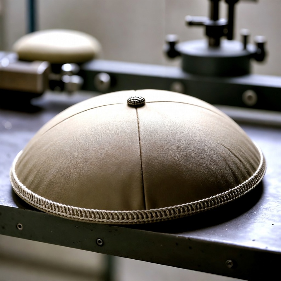 Industrial heat molding process for shaping durable custom Kippot.
