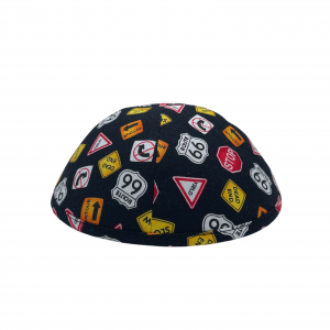 Black Street Signs Kippah