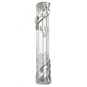 Glass crystal Mezuzah