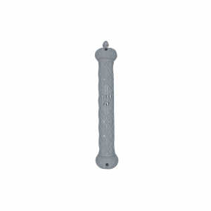White plastic crown scroll mezuzah